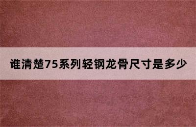 谁清楚75系列轻钢龙骨尺寸是多少