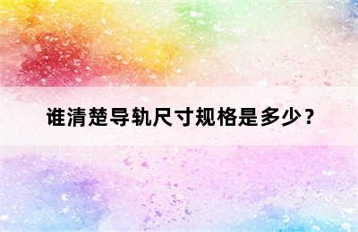 谁清楚导轨尺寸规格是多少？