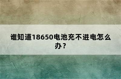 谁知道18650电池充不进电怎么办？