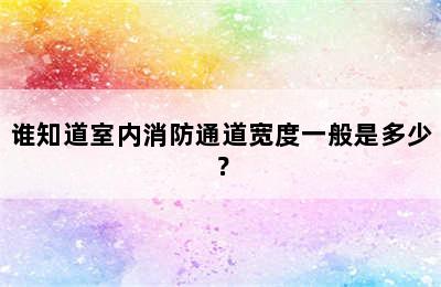 谁知道室内消防通道宽度一般是多少？