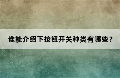 谁能介绍下按钮开关种类有哪些？