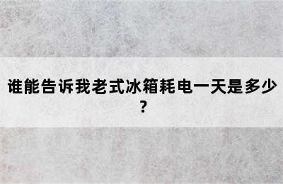 谁能告诉我老式冰箱耗电一天是多少？