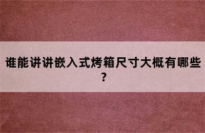 谁能讲讲嵌入式烤箱尺寸大概有哪些？