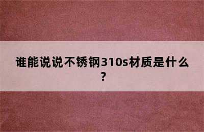 谁能说说不锈钢310s材质是什么？