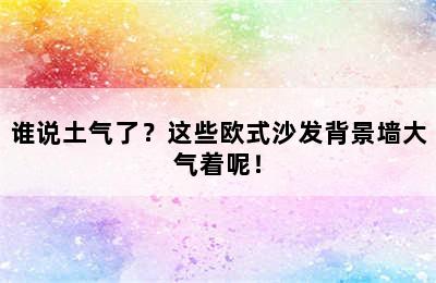 谁说土气了？这些欧式沙发背景墙大气着呢！