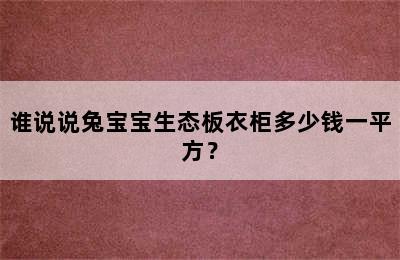 谁说说兔宝宝生态板衣柜多少钱一平方？