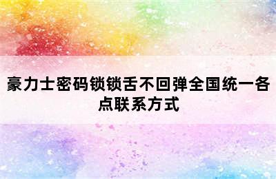 豪力士密码锁锁舌不回弹全国统一各点联系方式