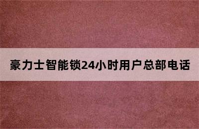 豪力士智能锁24小时用户总部电话