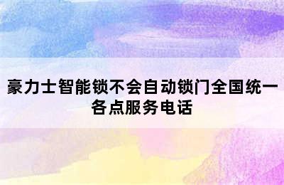 豪力士智能锁不会自动锁门全国统一各点服务电话