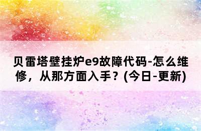 贝雷塔壁挂炉e9故障代码-怎么维修，从那方面入手？(今日-更新)