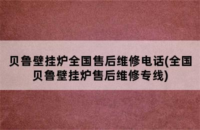 贝鲁壁挂炉全国售后维修电话(全国贝鲁壁挂炉售后维修专线)