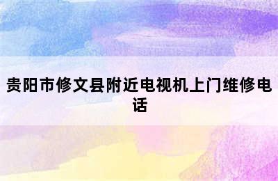 贵阳市修文县附近电视机上门维修电话