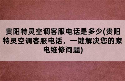 贵阳特灵空调客服电话是多少(贵阳特灵空调客服电话，一键解决您的家电维修问题)