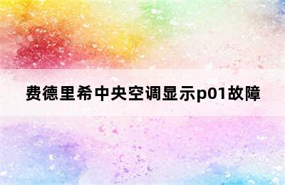 费德里希中央空调显示p01故障