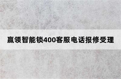 赢领智能锁400客服电话报修受理