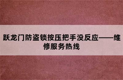 跃龙门防盗锁按压把手没反应——维修服务热线