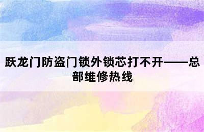 跃龙门防盗门锁外锁芯打不开——总部维修热线