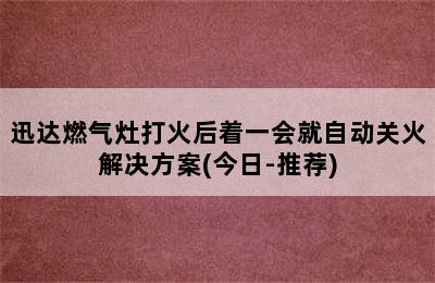 迅达燃气灶打火后着一会就自动关火解决方案(今日-推荐)