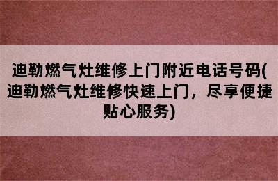 迪勒燃气灶维修上门附近电话号码(迪勒燃气灶维修快速上门，尽享便捷贴心服务)