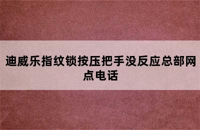 迪威乐指纹锁按压把手没反应总部网点电话