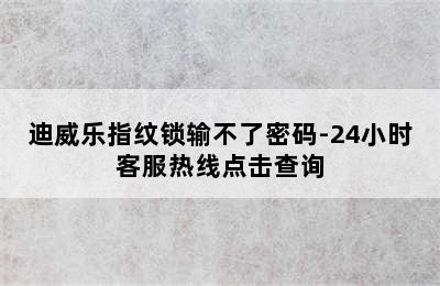 迪威乐指纹锁输不了密码-24小时客服热线点击查询