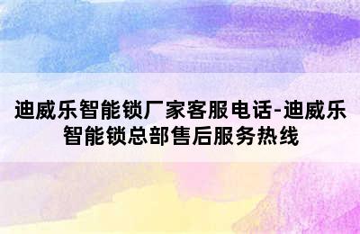 迪威乐智能锁厂家客服电话-迪威乐智能锁总部售后服务热线