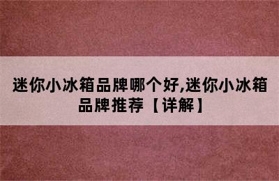迷你小冰箱品牌哪个好,迷你小冰箱品牌推荐【详解】