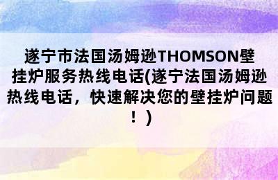 遂宁市法国汤姆逊THOMSON壁挂炉服务热线电话(遂宁法国汤姆逊热线电话，快速解决您的壁挂炉问题！)