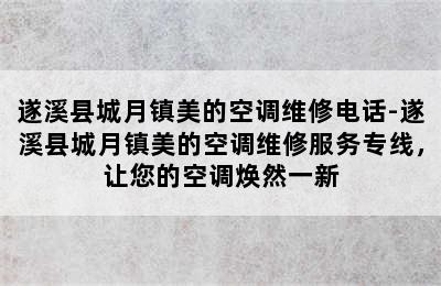 遂溪县城月镇美的空调维修电话-遂溪县城月镇美的空调维修服务专线，让您的空调焕然一新