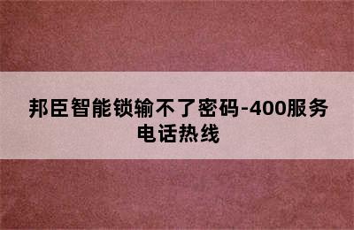 邦臣智能锁输不了密码-400服务电话热线