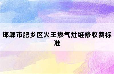 邯郸市肥乡区火王燃气灶维修收费标准