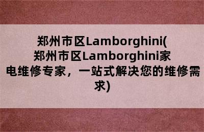 郑州市区Lamborghini(郑州市区Lamborghini家电维修专家，一站式解决您的维修需求)