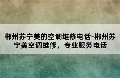 郴州苏宁美的空调维修电话-郴州苏宁美空调维修，专业服务电话