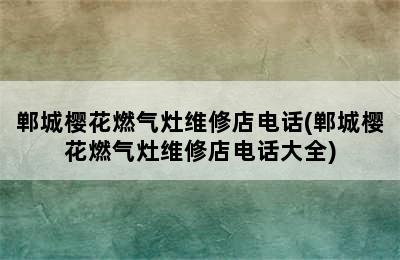 郸城樱花燃气灶维修店电话(郸城樱花燃气灶维修店电话大全)