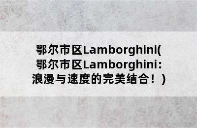 鄂尔市区Lamborghini(鄂尔市区Lamborghini：浪漫与速度的完美结合！)