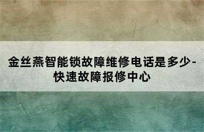 金丝燕智能锁故障维修电话是多少-快速故障报修中心