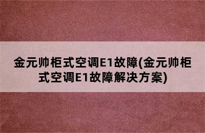 金元帅柜式空调E1故障(金元帅柜式空调E1故障解决方案)