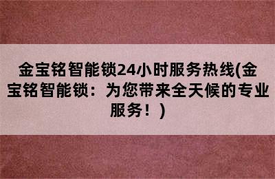 金宝铭智能锁24小时服务热线(金宝铭智能锁：为您带来全天候的专业服务！)