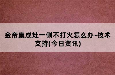 金帝集成灶一侧不打火怎么办-技术支持(今日资讯)