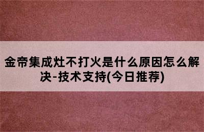 金帝集成灶不打火是什么原因怎么解决-技术支持(今日推荐)