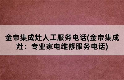 金帝集成灶人工服务电话(金帝集成灶：专业家电维修服务电话)