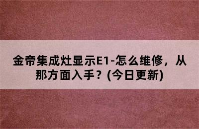 金帝集成灶显示E1-怎么维修，从那方面入手？(今日更新)