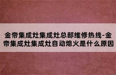 金帝集成灶集成灶总部维修热线-金帝集成灶集成灶自动熄火是什么原因