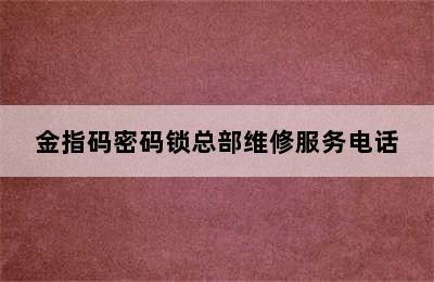 金指码密码锁总部维修服务电话