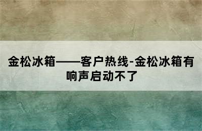 金松冰箱——客户热线-金松冰箱有响声启动不了