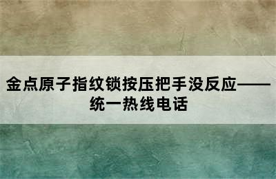 金点原子指纹锁按压把手没反应——统一热线电话