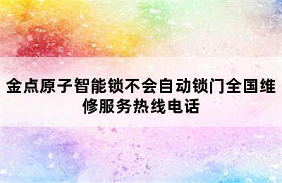 金点原子智能锁不会自动锁门全国维修服务热线电话