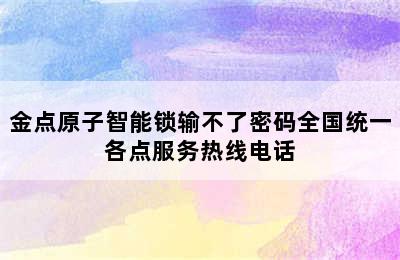 金点原子智能锁输不了密码全国统一各点服务热线电话