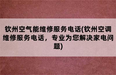 钦州空气能维修服务电话(钦州空调维修服务电话，专业为您解决家电问题)