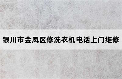 银川市金凤区修洗衣机电话上门维修